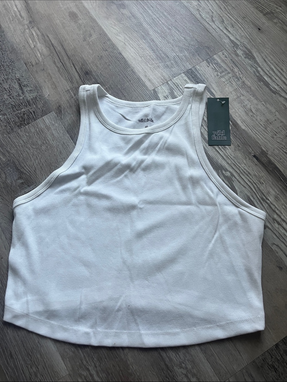 wild fable White Ribbed Cropped Tank
